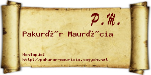 Pakurár Maurícia névjegykártya